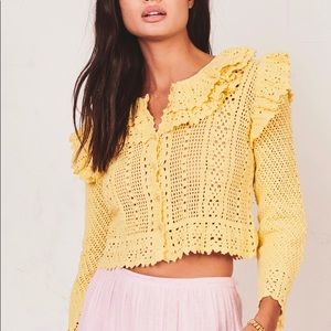 Love shack fancy yellow seraphine sweater